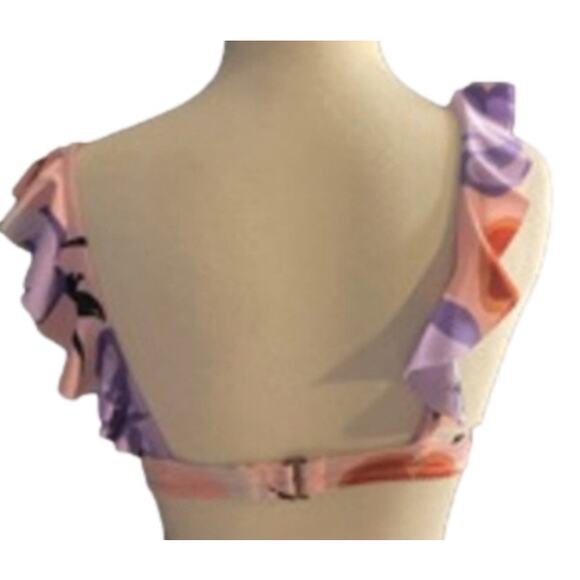 No Boundaries Floral Ruffle Tie Swim Top Cottagecore S - Picture 5 of 5